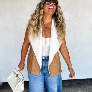 Stylish Tan and White Vest by blakeley